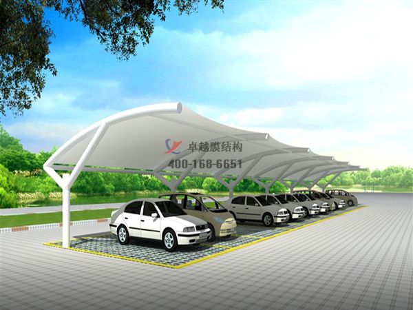  衡水市<font color='red'>膜結(jié)構(gòu)停車棚</font>【衡水新光新材料科技有限公司停車棚】設(shè)計施工案例