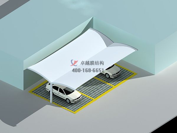  衡陽市<font color='red'>膜結(jié)構(gòu)停車棚</font>【衡陽發(fā)展集團(tuán)有限公司停車棚】設(shè)計施工案例